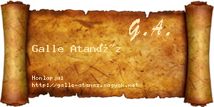 Galle Atanáz névjegykártya